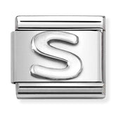 Nomination Composable Classic Link 330113/19 Letter S in 925 Silver